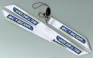 Quality White Heat Transfer Cell Phone Neck Lanyard with Metal Hook for sale