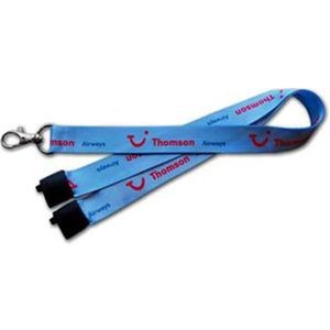 Quality Blue Heat Transfer Breakaway Neck Lanyard with Safety Breakaway and Metal Hook for sale
