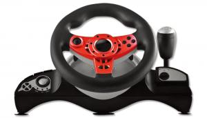 Quality Wired Connection Video Game Steering Wheel for P4 Big Size Shape With Vibration for sale