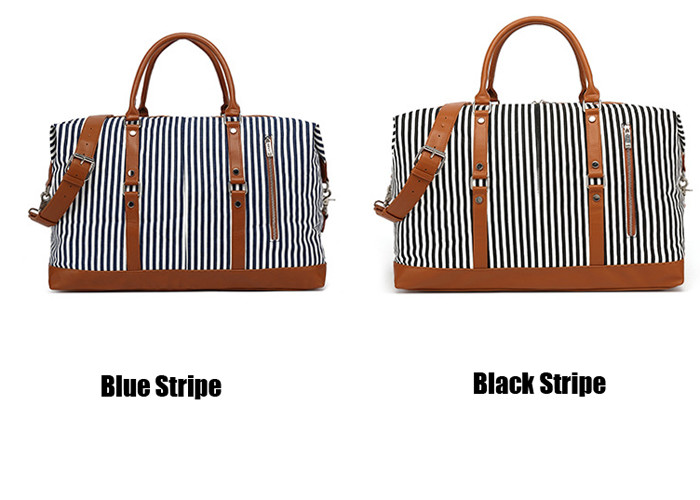 Quality Blue White Striped Dirtproof Carry On Travel Bag for sale