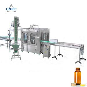 Quality Pharmaceutical 30ml 60ml 100ml glass bottle syrup liquid filling capping machine with self-adhesive labeling machine for sale