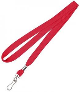 Quality Deep Red Unprinted Lanyard with Metal Hook for sale