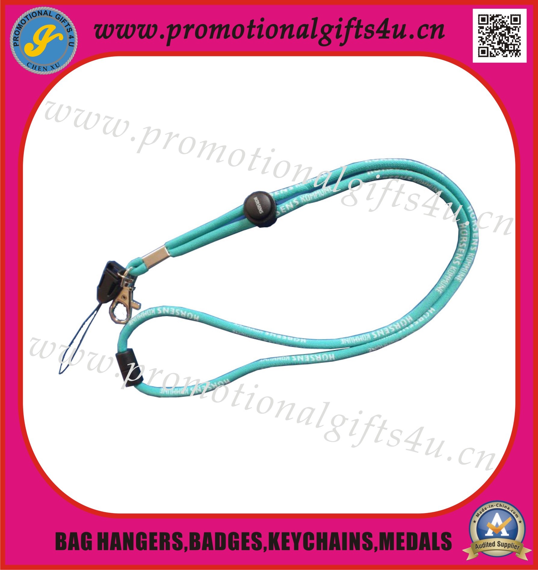 Quality Chord Cell Phone Neck Lanyard with Metal Hook for sale