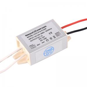 Quality Aluminum Waterproof Electronic LED Driver 12v 1a 12W AC100 - 265V IP67 Small for sale