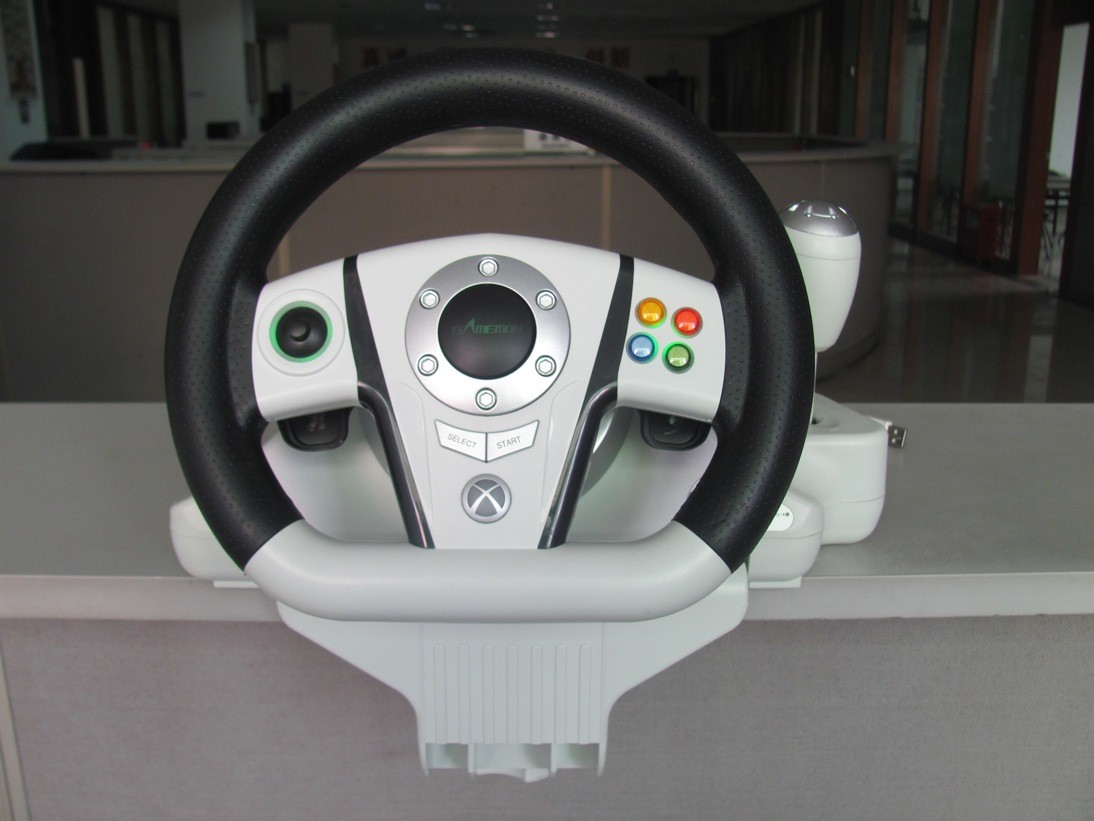 Quality Adjustable USB PC Xbox Steering Wheel And Pedals With Automatic Centering System for sale