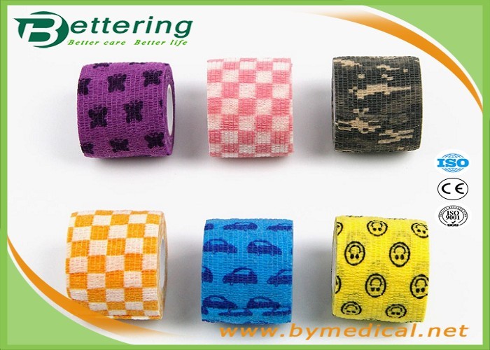 Quality Coloured Veterinary Elastic Cohesive Bandage Non Woven Various Patterns Available for sale
