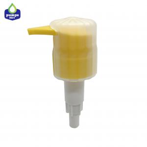 Quality Yellow color cleaning gel dispenser pump with transparent cap neck size 33/410 for sale