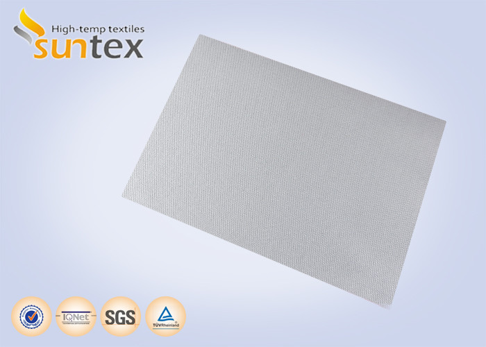 Quality Silver Grey 1 Mm Thick Smoke Curtain Coating Fabric With Silicone Safety Curtain Fabrics for sale