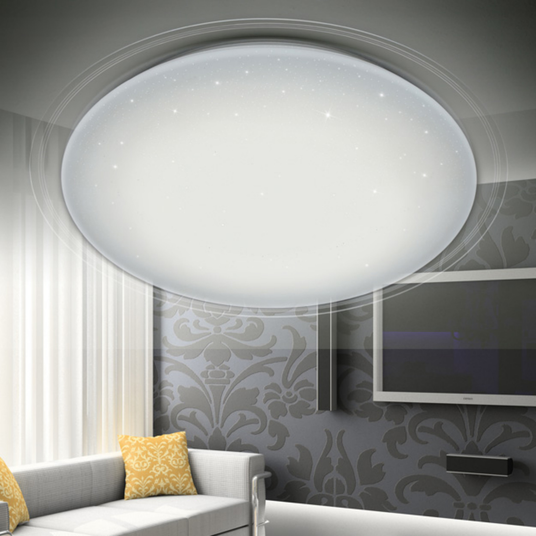 Quality Energy - Efficient 38W Smart LED Ceiling Light , Round LED Ceiling Light With Dual Control for sale