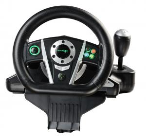 Quality Black / White Vibration Driving Game Steering Wheel For PC / X-Input / P2 / P3 for sale