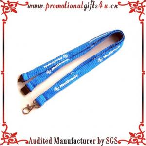 Quality Blue Tubular Lanyard with Metal Hook for sale