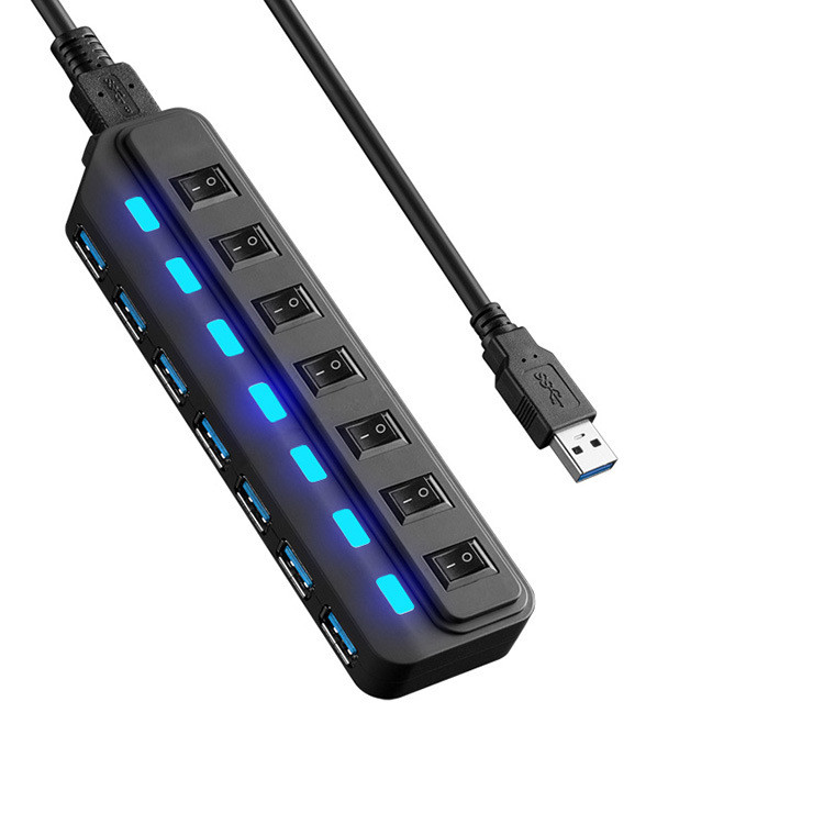 Quality 7 Port Micro Usb Charging Cable HUB Every Port With Both Sharing Switch / LED for sale