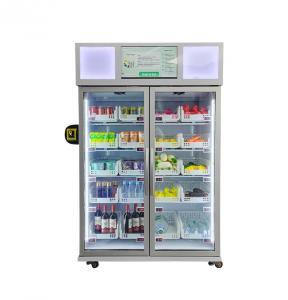 Quality Fruit Vegetable Smart Fridge Vending Machine With Advertising Screen And Big Capacity Vending Machine for sale