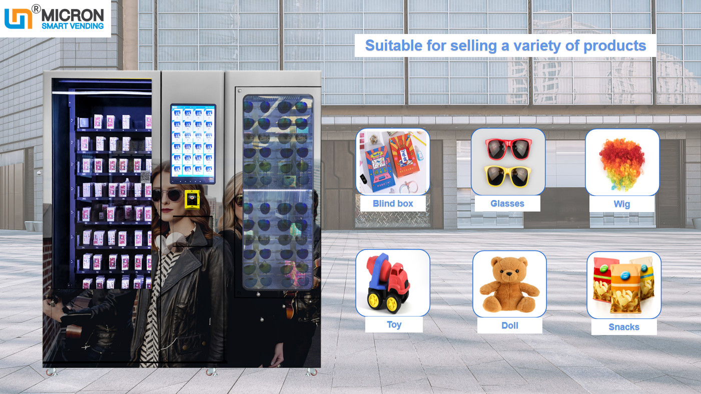 Quality 662 Capacity Black Blind Box Self Service Vending Machines With Showroom Elevator for sale
