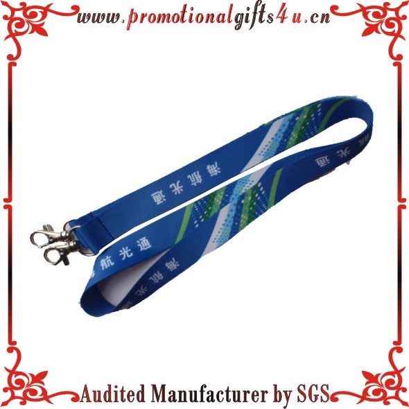 Quality heat transfer print lanyard with metal hook for sale