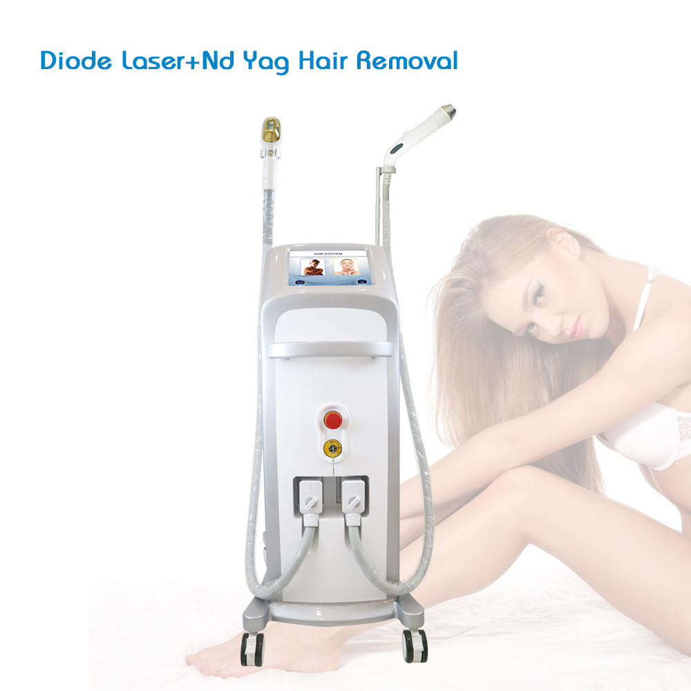 Quality 2 In 1 808nm Diode Laser Nd Yag Laser Hair Removal Multifunctional Beauty Equipment GoldenLaser for sale