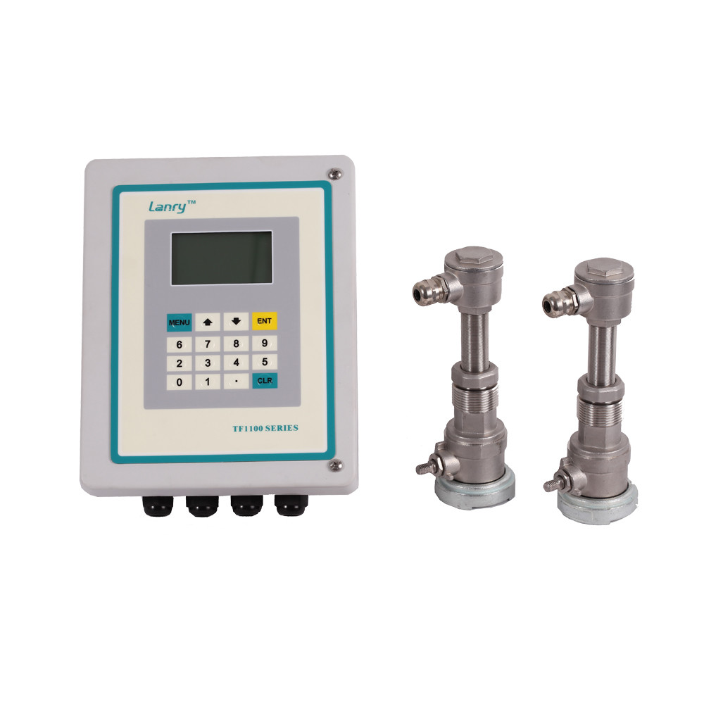 Quality rs485 and 4-20mA wall mounted stainless steel insertion ultrasonic water flowmeter modbus high temperature sensor for sale