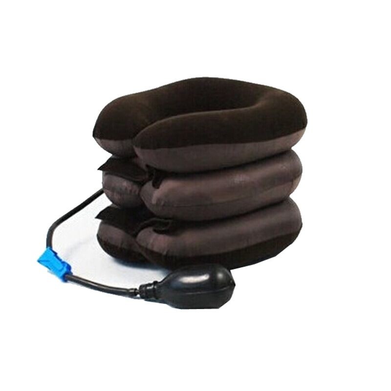 Quality Brown Cervical Pillow Traction Decompression Device Neck Shoulder Pain Reliever for sale
