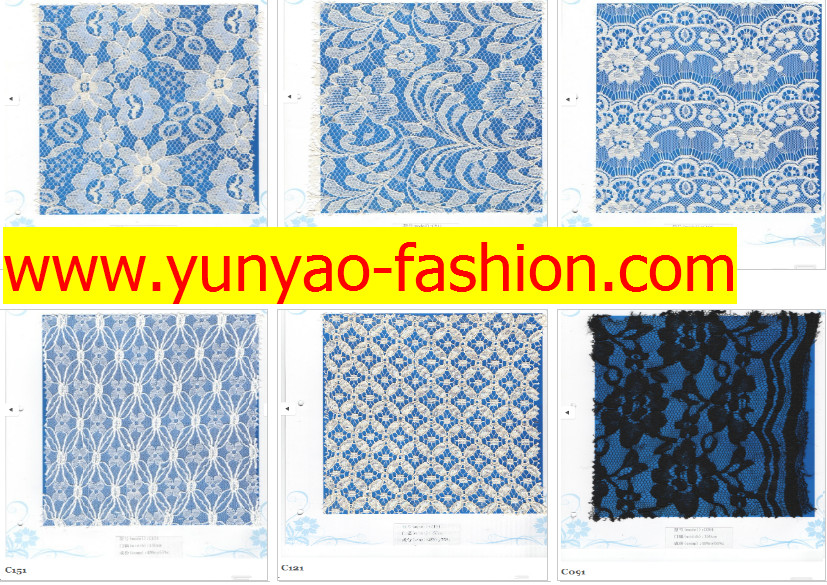 Quality fancy flower design nylon stretch lace fabric dress white lace fabric for sale