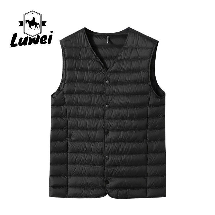 Quality V Neck Bubble Vest Jacket Polyester Lightweight Outdoor Sport Waistcoat for sale