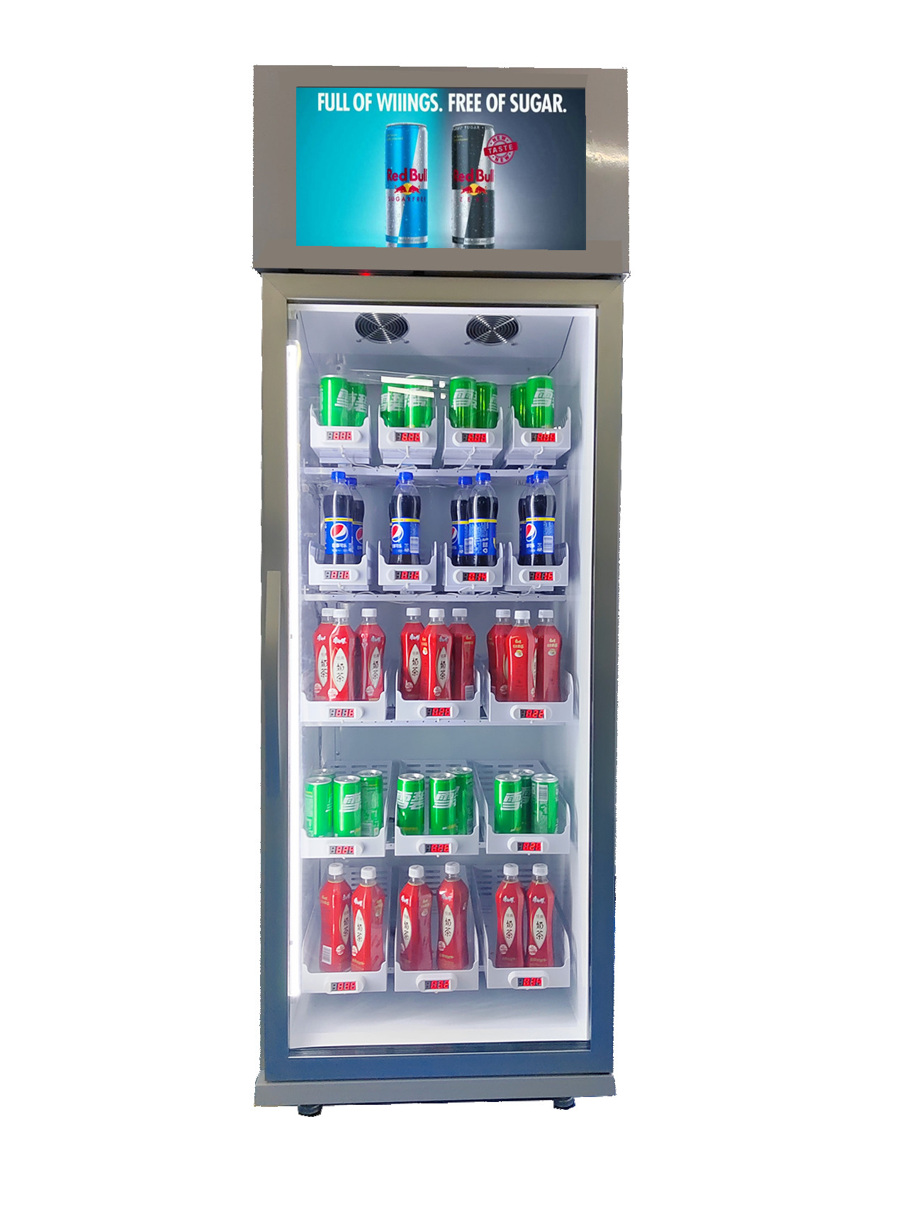 Quality Micron Smart Vending Fresh Food Snack Drink Smart Fridge Vending Machine With Card Reader for sale