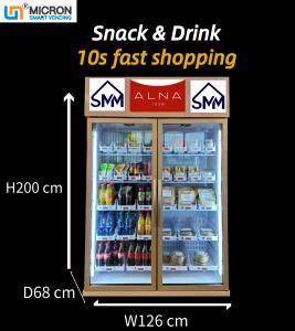 Quality Card Reader Payment System Smart Fridge Vending Machine For Sanck And Drink With Smart System For Remotly Control for sale