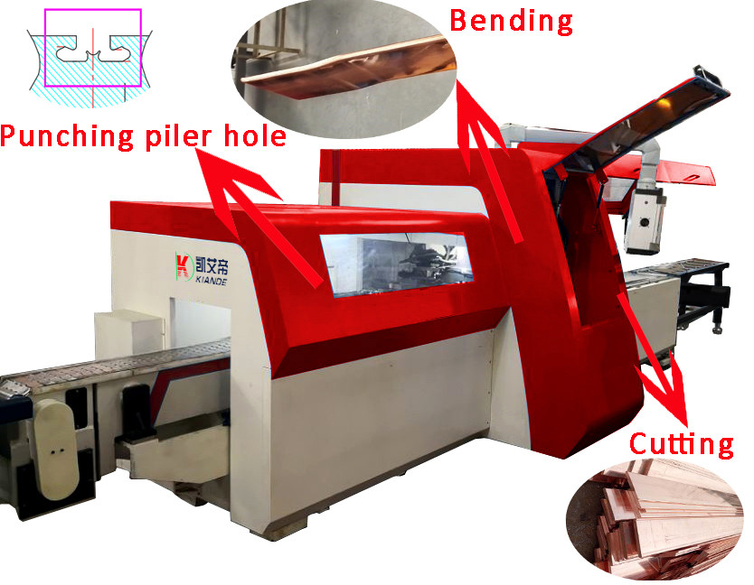 Quality Automatic Busbar Processing Machine 6mm Copper Bar Cutting Bending Punching for sale