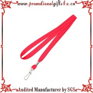 Quality Light Red Polyester Lanyard with Metal Hook for sale