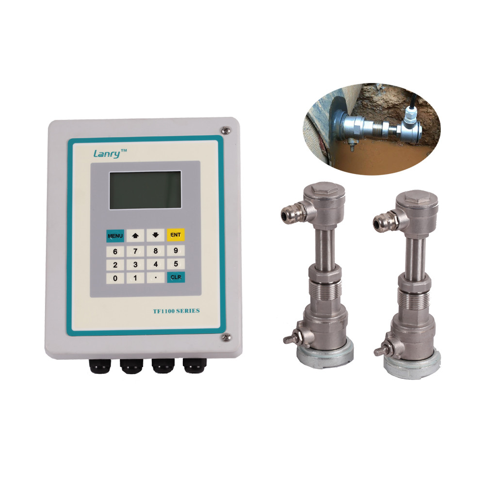 Quality analog output transit time insertion type ultrasonic flow meter with high temperature transducer for sale