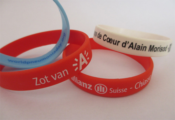 Quality Silicone Bracelet with Printed Logo, 100% Silicone Wristband for Promotional. for sale