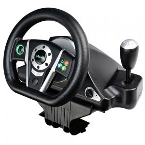 Quality Dual Vibration Gaming Steering Wheel And Pedals , Usb Steering Wheel 270 Degree Rotation for sale