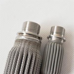 Quality Customized Pleated Wire Mesh Filter 15 Micron Rate 350mm Length for sale