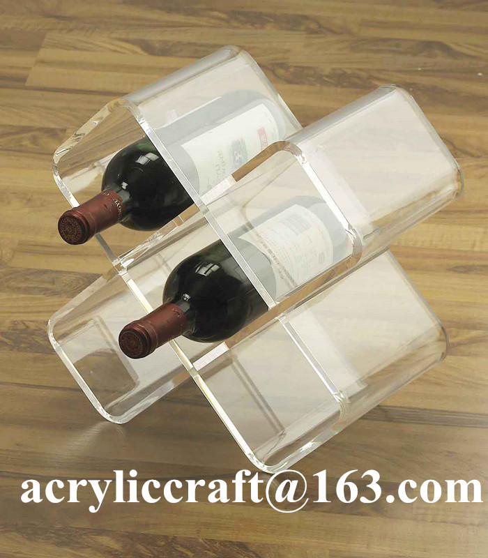 Quality Customize Transparent Plexiglass Wine Rack Popular Clear Acrylic Wine Holder for sale