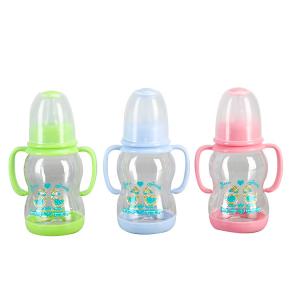 Quality Pink Blue Green Baby Feeding Bottle Custom Print Logo With Handles Free for sale