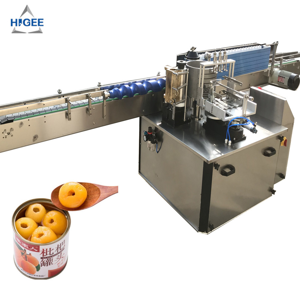 Quality Automatic canned fruit cocktail labeling machine with glass bottle cold glue labeling machine bench top wet glue labeler for sale