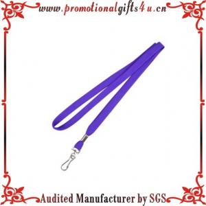 Quality Bright Purple Unprinted Lanyard with Metal Hook for sale