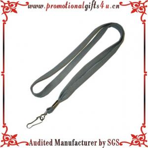 Quality Cheap Grey Unprinted Lanyard with Metal Hook for sale