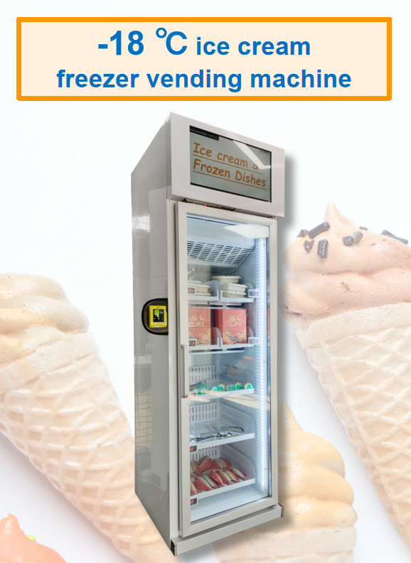 Quality Smart Fridge Ice Cream Vending Machine -18℃ Freezer With Touch Screen for sale