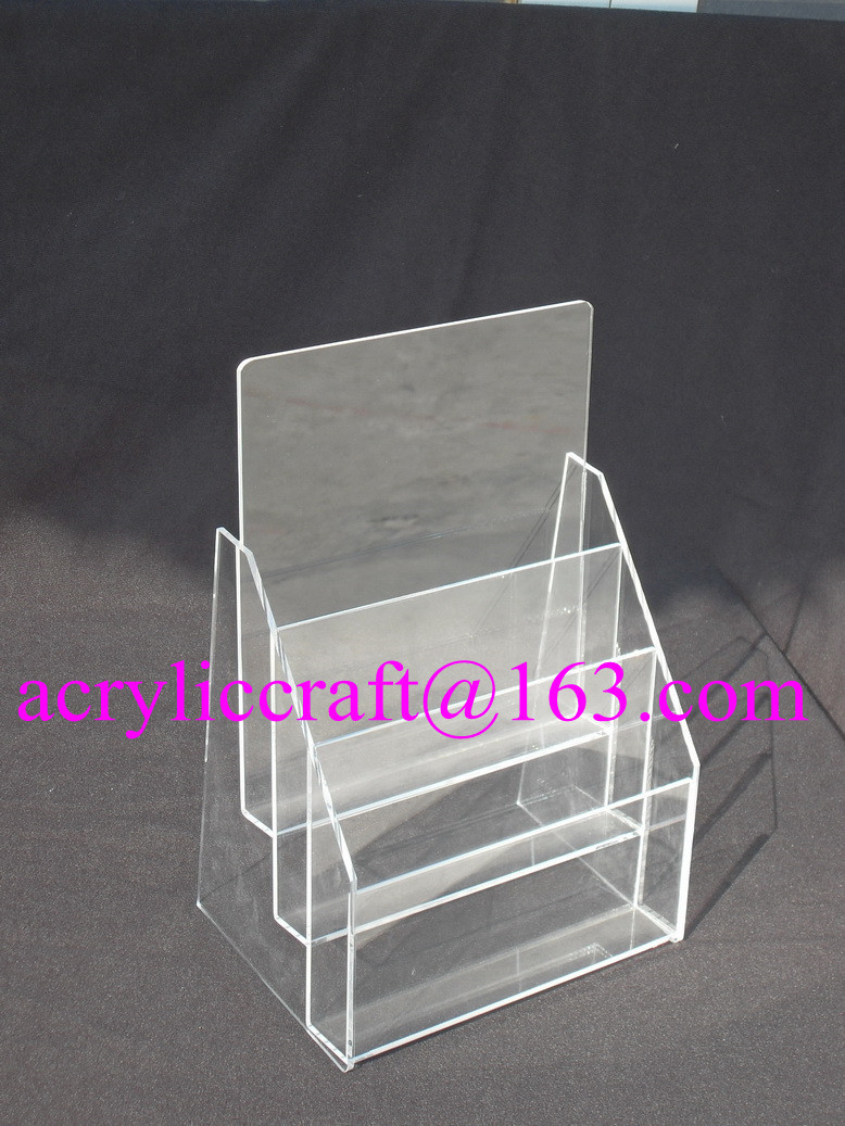 Quality 3 Tier Transparent A4 A5 Plexiglass / PMMA / Acrylic Leaflet Holder for sale