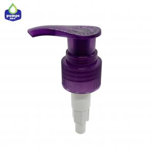 Quality Plastic purple color  pump dispenser  for gel bottle 24/410 size 2cc dosage can delivery soon for sale