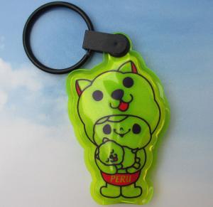 Quality Reflective PVC Keyring with LED, Reflective Keychain with Light for sale