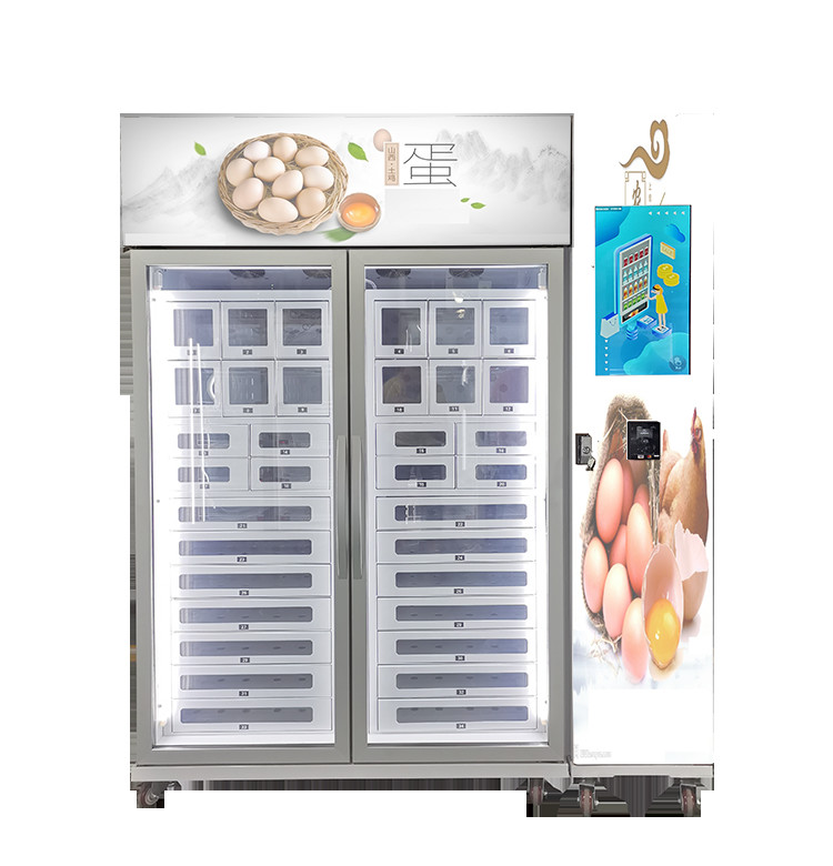 Quality Unmanned Retail Store Cooling Locker Vending Machine To Sell Egg Fruit Meat for sale