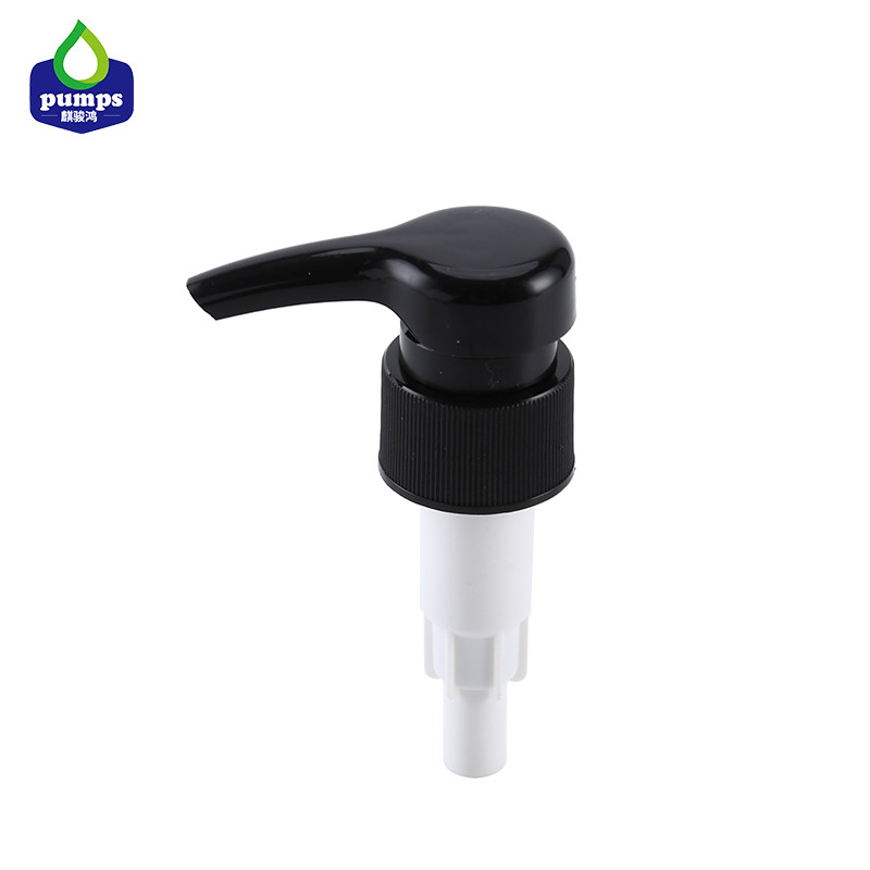 Quality 28mm Black Lotion Pump , Big Dosage 4cc Ribbed Plastic Liquid Soap Dispenser Pump for sale