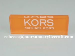 Quality Transparent Acrylic Brand Block With Orange Background for sale