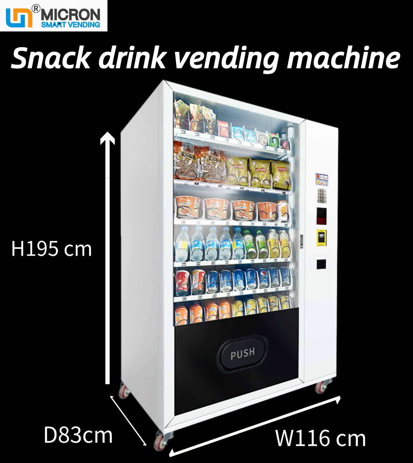 Quality Micron Smart Cola Canned Beverages vending machine Drink Snack Vending Machine Large Capacity for sale