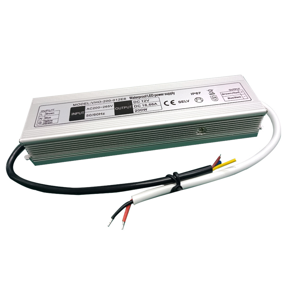 Quality Outdoor IP67 Waterproof Electronic LED Driver 200W 12V Lightweight for sale