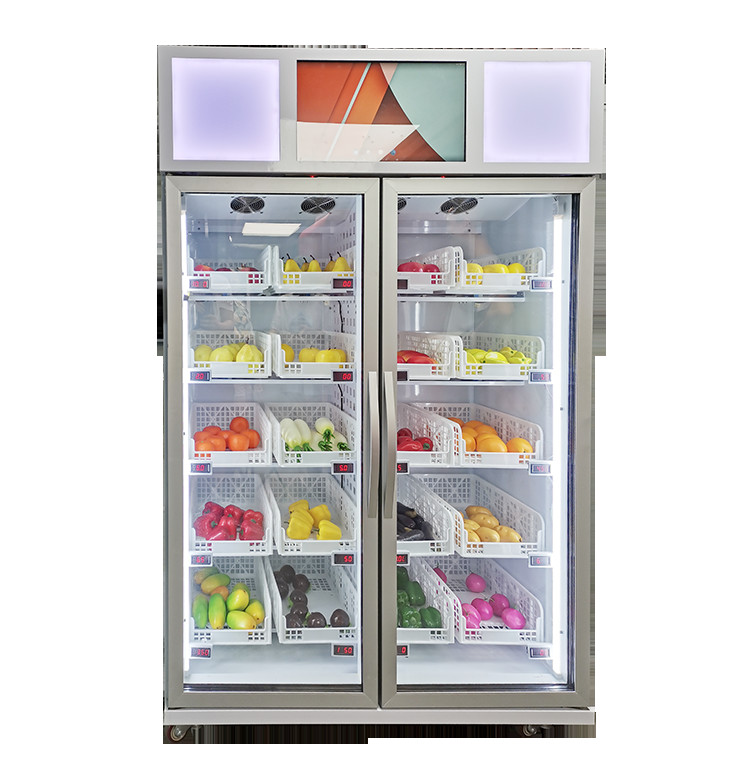 Quality smart fridge vending machine with smart system sale vegetable fruit frozen food in the supermarket for sale