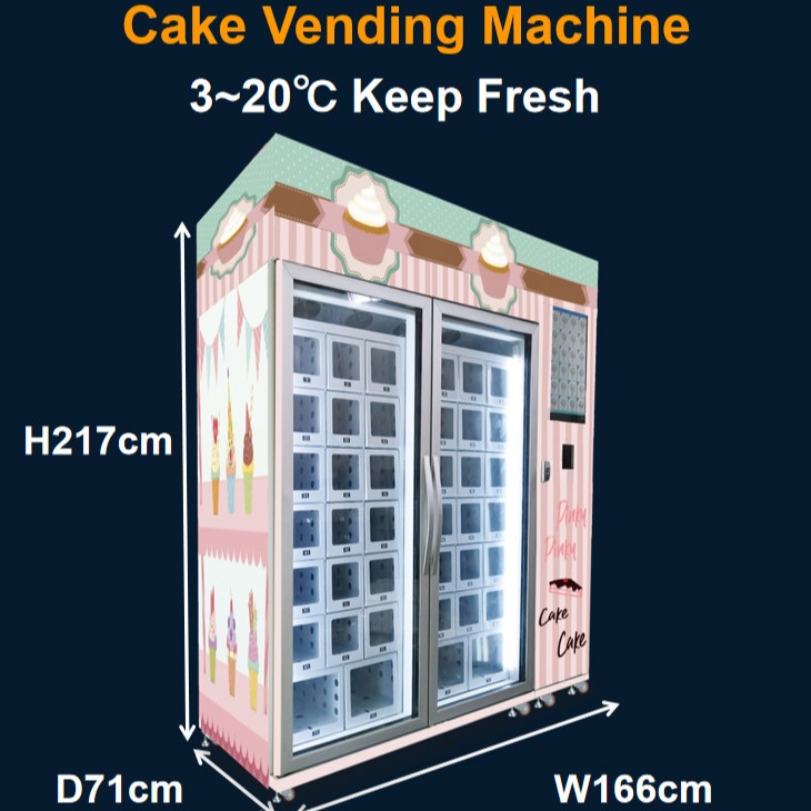 Quality Cup cake Cooling Locker Vending Machine With 22 Inch Screen 110V for sale
