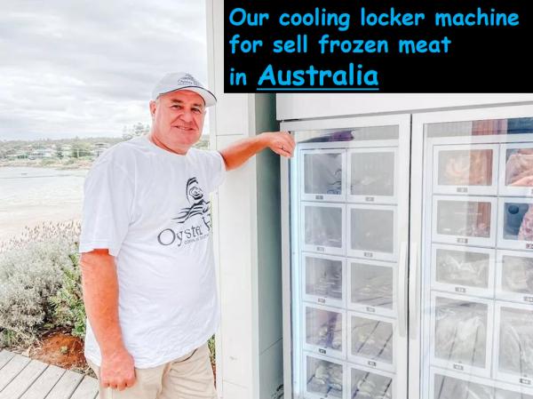 Unmanned retail store with cooling locker vending machine to sell egg drink fruit meat