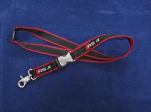 Quality Double Color Woven Lanyard with Metal Buckle and Metal Hook for sale